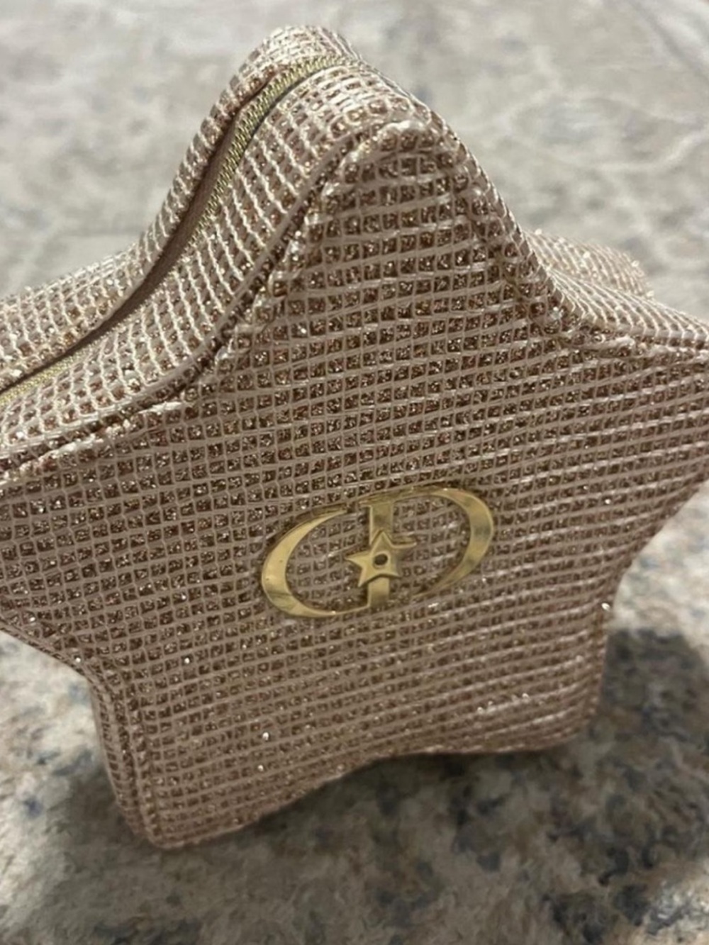 Christian Dior Pouch Star Gold Beige Novelty Logo Holiday Exclusive CD 2025 - Picture 9 of 9